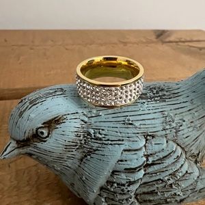 Goldtone Stainless Steel Eternity Ring